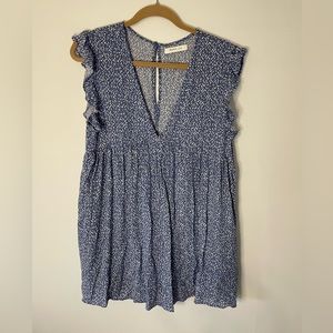 Mustard Seed blue and white romper/dress size large